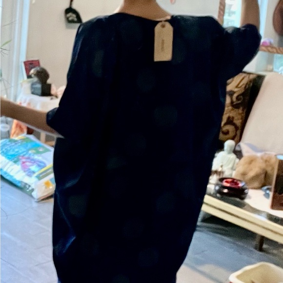 NEW WITH TAGS Sandy polka dot deep blue kaftan S - Picture 3 of 7